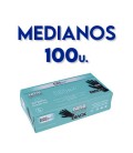Guantes negros Nitrilo Medianos, caja 100u 